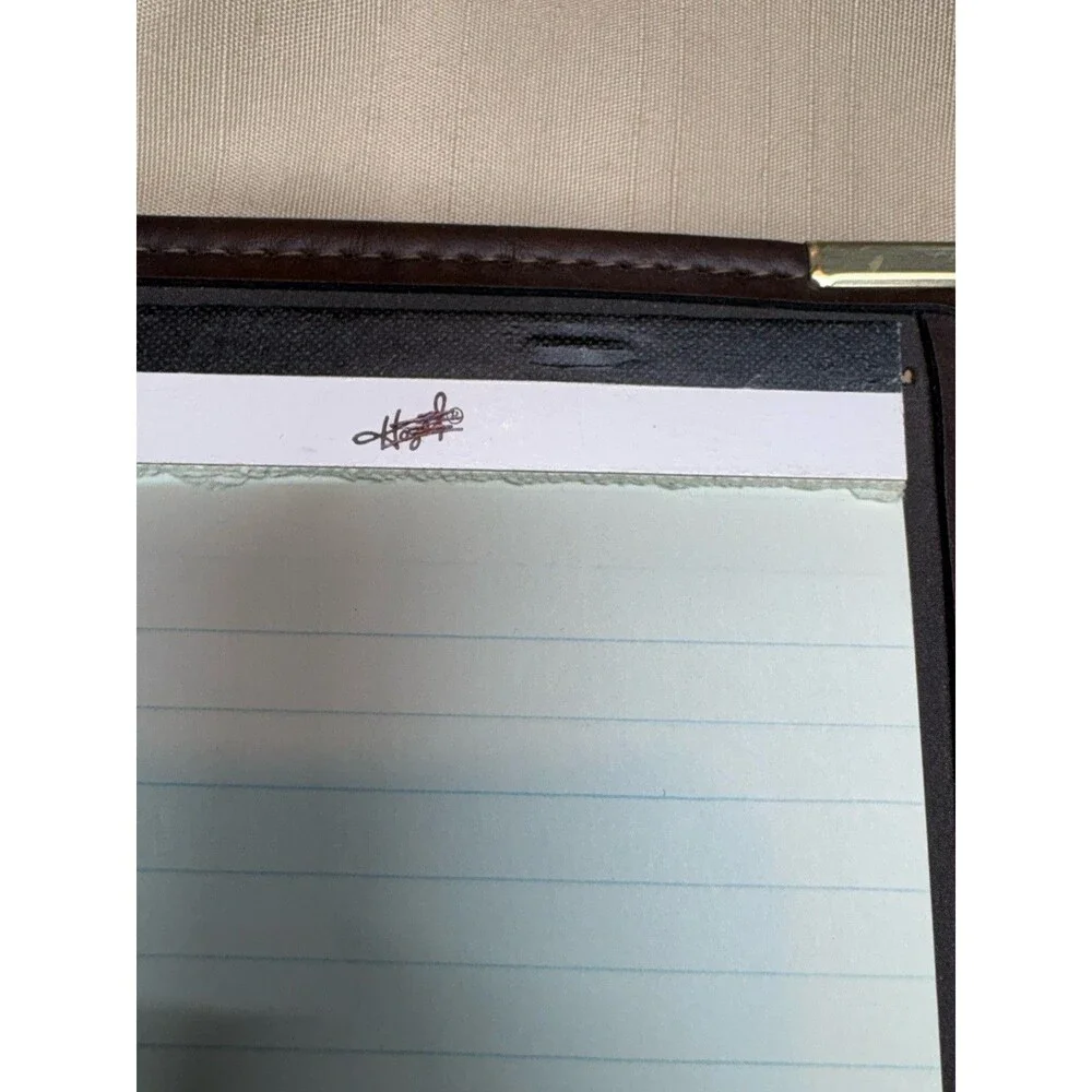 Vintage Hazel USA Leather Padfolio Brown Portfolio Gold Corners Junior Legal